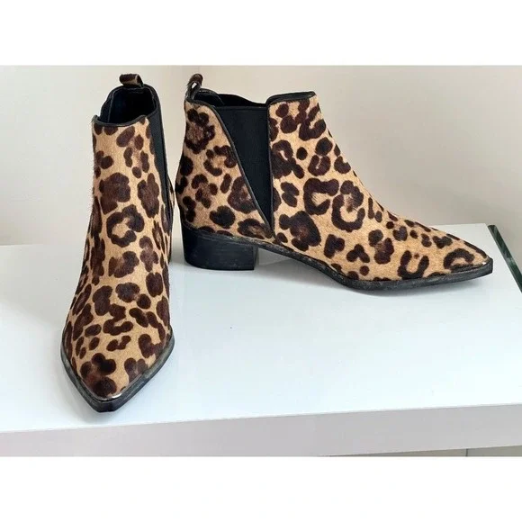 Marc Fisher‎ Mlyalely Genuine Calf Hair pointy toe block heel Bootie size 6 - Picture 9 of 12